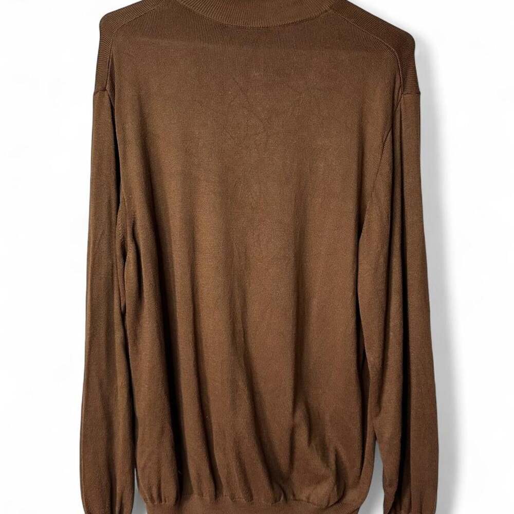Vintage Mondo di Marco Made in Italy Brown Textured Knit Sweater Mens L 80s 90s